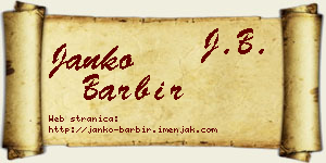 Janko Barbir vizit kartica